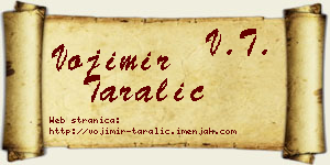 Vojimir Taralić vizit kartica